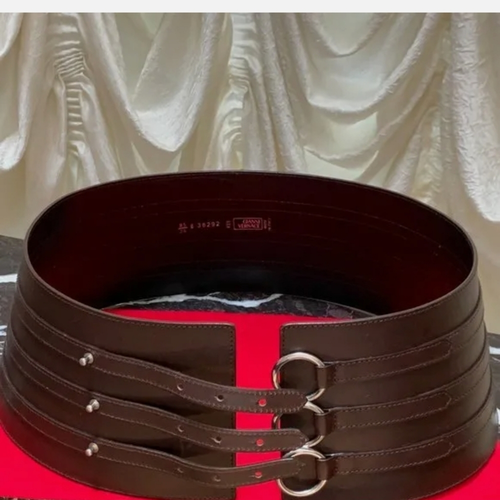 Versace Couture Runway Statement Belt Leather